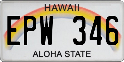 HI license plate EPW346
