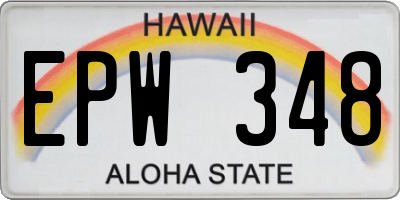 HI license plate EPW348