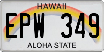 HI license plate EPW349
