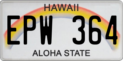 HI license plate EPW364