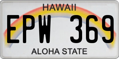 HI license plate EPW369
