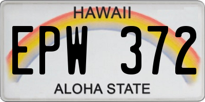 HI license plate EPW372