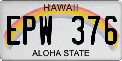 HI license plate EPW376
