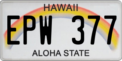 HI license plate EPW377