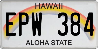 HI license plate EPW384