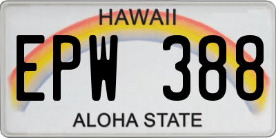 HI license plate EPW388