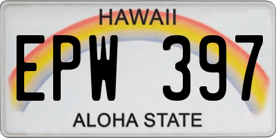 HI license plate EPW397