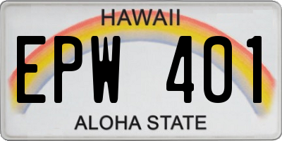 HI license plate EPW401