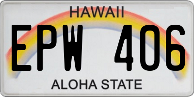 HI license plate EPW406