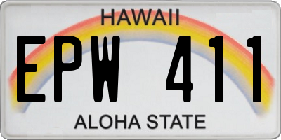 HI license plate EPW411