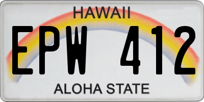 HI license plate EPW412