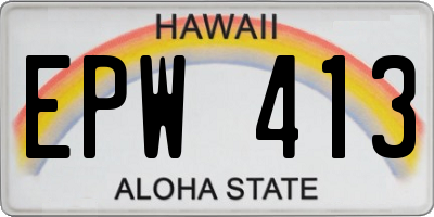 HI license plate EPW413