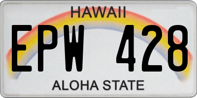 HI license plate EPW428