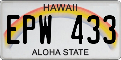 HI license plate EPW433