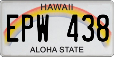 HI license plate EPW438