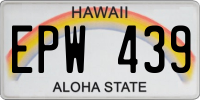 HI license plate EPW439