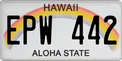 HI license plate EPW442