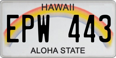 HI license plate EPW443