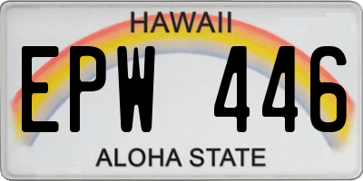 HI license plate EPW446