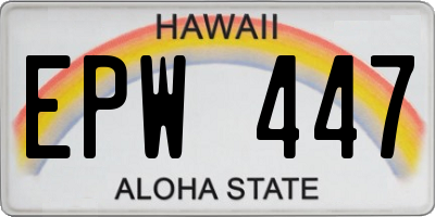 HI license plate EPW447