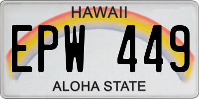 HI license plate EPW449