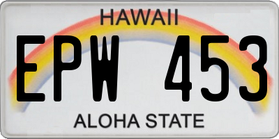 HI license plate EPW453