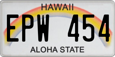 HI license plate EPW454