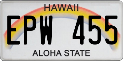 HI license plate EPW455