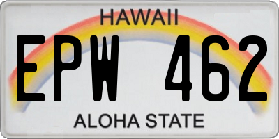 HI license plate EPW462