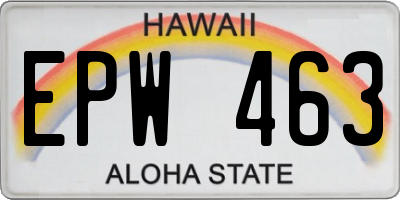 HI license plate EPW463