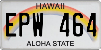 HI license plate EPW464