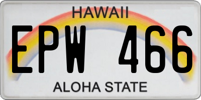 HI license plate EPW466