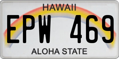 HI license plate EPW469