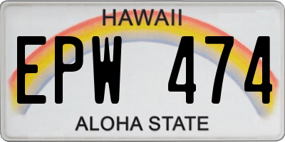 HI license plate EPW474