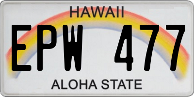 HI license plate EPW477