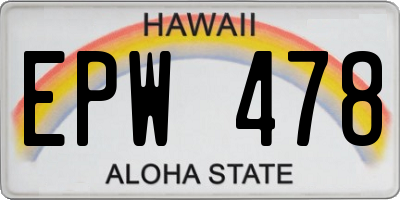 HI license plate EPW478