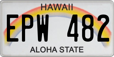 HI license plate EPW482