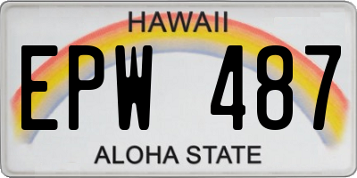 HI license plate EPW487