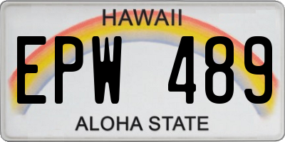 HI license plate EPW489