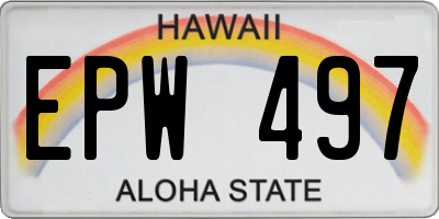 HI license plate EPW497