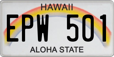 HI license plate EPW501