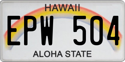 HI license plate EPW504