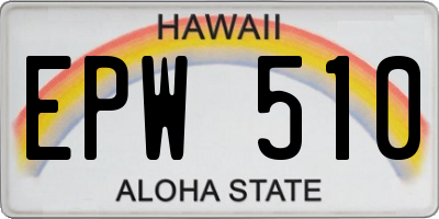 HI license plate EPW510