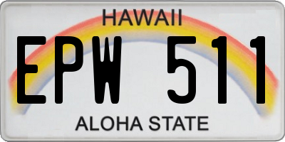 HI license plate EPW511