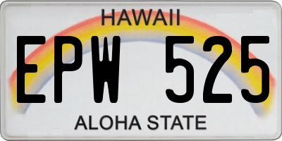 HI license plate EPW525