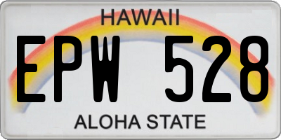 HI license plate EPW528