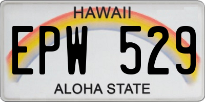 HI license plate EPW529