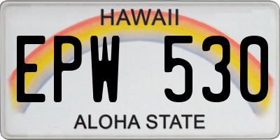 HI license plate EPW530