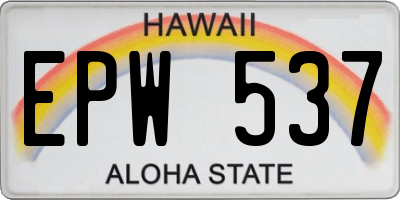 HI license plate EPW537