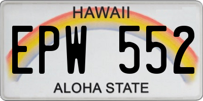 HI license plate EPW552